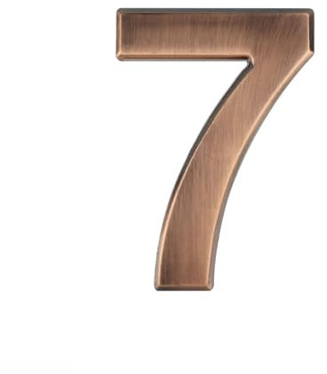 3 Inch Mailbox Numbers Adhesive 3D Number Sticker for Outdoor Indoor Apartment Office Hotel Home Door Plate Address Mail Box Number (Bronze-7)