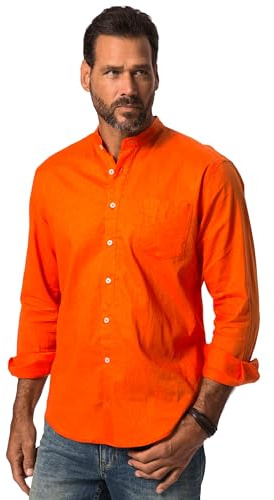 JP 1880 Herren große Größen Übergrößen Menswear L-8XL Hemd, Langarm, Leinenmix, Stehkragen, Modern Fit Clementine 4XL 790394666-4XL