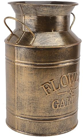 Ciieeo 1pc Sheet Do Old Tin Bucket Antique Brass Kitchen Accessories Galvanized Vintage Flower Chic Milk Jug Desk Calendar Milk Jug Decor Vintage Home Decor Iron Metal Ornaments