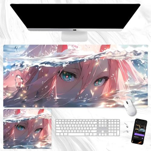 Darling in the Franxxx Mouse Pad Zero Two Mouse Mat Anime Gaming Mousepad Large Keyboard Pad Computer Laptop Office Student Mousepad for Boys Girls