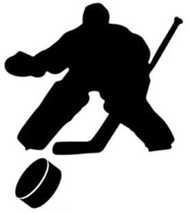 13x15.2CM Fashion Eishockey-Torwart Dekorative Auto Aufkleber Cartoon Motorrad Vinyl Aufkleber Schwarz/Silber Auto Stoßstange WC Kühlschrank Wand Motorrad Fahrrad Aufkleber Dekorative Aufkleber