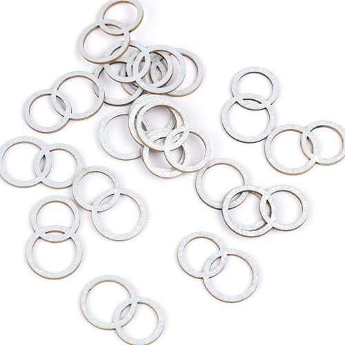 Oblique Unique® Doppel Ring Holz Glitzer Konfetti Holzdeko Tischdeko Streudeko zur Dekoration für Silber Gold Hochzeit Verlobung HEN JGA Party zum Basteln (Silber)