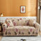 Bishilin Couchbezug Stretch mit Armlehne, Sofabezug Ecksofa 2 Sitzer Khaki Bedruckt mit Vintage Blumen Muster 145-185CM Überzug Sofa Katzen Kratzfest rutschfest