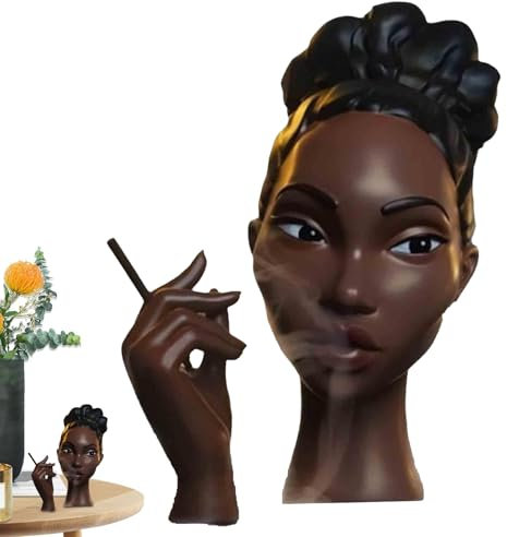 Solange Räuchergefäß, Head Scents Incense Burner, Schwarze Frauen Kopf Weihrauchbrenner, Sexy Frauen Gesicht Räuchergefäß Creative Kunst Incense Holder Für Yoga, Schlafzimmer, Wohnzimmer