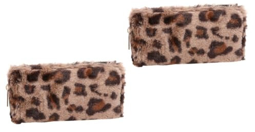 WRITWAA 2 Stk Geldbörse Kreditinhaber Kulturtasche Mit Leopardenmuster Damen Tragetasche Kulturbeutel Für Damen Für Unterwegs Mädchen Tasche Leopard Handtasche Kreative Kosmetiktasche Pu