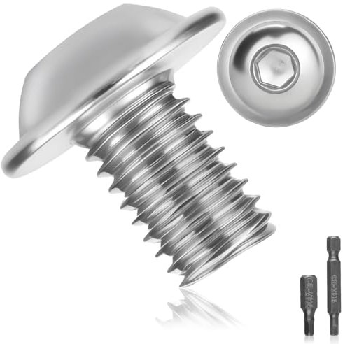 15 Pièces Vis M8 Boulon Inox M8x12mm Vis à Tête Poelier Bombée Avec Bride et Six Pans Creux A2 V2A Vis à Métaux Bouton Vis à Tête Hexagonale Acier Inoxydable Entièrement pour Génie Mécanique
