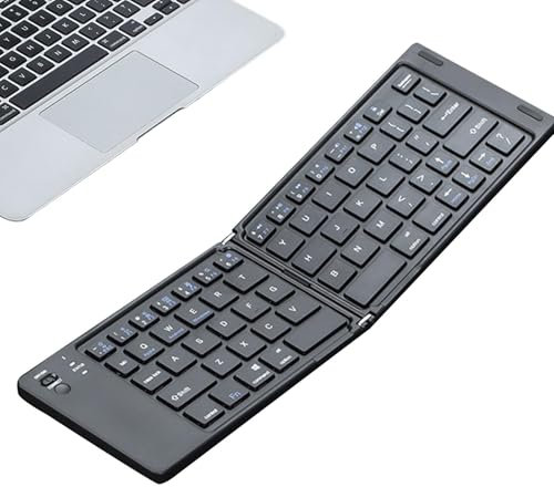 Teclado Plegable inalámbrico,Teclado inalámbrico Plegable - Teclado Plegable Recargable | Dispositivo de Entrada inalámbrico Plegable, Suministros de Oficina de bajo Ruido para computadora portátil