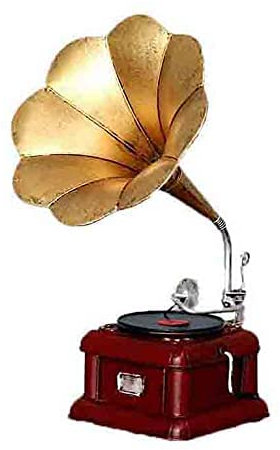 MRKU Gramófono Retro clásico, Tocadiscos Vintage, gramófono Antiguo, Kit de Modelo Artesanal, gramófono Antiguo, decoración para el hogar, niños, Blanco