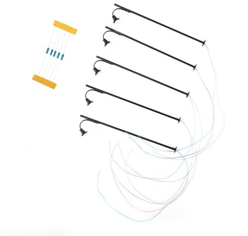 HOHOVYVY Modelleisenbahn LED-Gittermastleuchten 5 Stück Für H0 Gleis 6060 Bahnsteigbeleuchtung 103MM