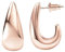 Boucles d'oreilles Créoles Épaisses,Créoles Huggie épaisses,Plaqué or 14 carats - Larme et dôme épais - Hypoallergéniques,Cadeau Bijoux Femme-Or Rose