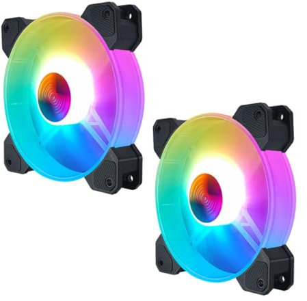 SWOOMEY 2pcs Rgb Desktop Computer Cooling Fans Mute Case Coolers Effects for Enhancing Performance and Style Your Build