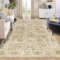 Capslpad Washable Rugs Living Room 160x230cm Distressed Vintage Area Rugs Non-Slip Traditional Oriental Bedroom Carpet Low Pile Thin Floor Mat Rug for Dining Room Kitchen Office Decor, Beige Brown