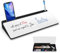 Sliandtelly Schreibtisch Whiteboard mit Stauraum, Trockenwisch Glas Whiteboard inklusive 3 Markern, Organizer für Notizen und Bürobedarf, Wiederverwendbare Schreibtischtafel für Büro und Homeoffice