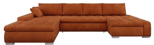 Mirjan24 Ecksofa Caro, Elegante U-Form Couch, Eckcouch mit Bettkasten und Schlaffunktion, Polsterecke, Couchgarnitur, Bettsofa für Wohnzimmer Wohnlandschaft (Clara 215.02)