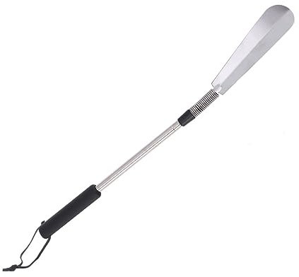 Mikikit Pied Extensible Acier Inoxydable pour Seniors Outil Flexible et pour Maison Bureau avec Sangle de Suspension pour Rangement