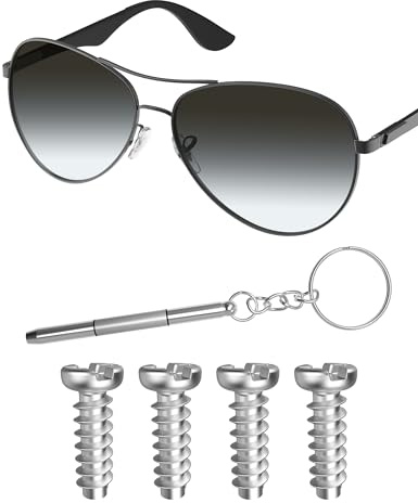 Mryok 2 Pairs Replacement Screws for Ray-Ban RB8313 / RB3483 / RB3364 / RB3549 / RB3569 Sunglass - Sliver Flat Phillips