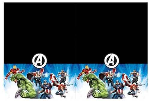 Procos Avengers Tablecloth as Decoration for Children's Birthday Parties and Themed Parties Size: 120 x 180 cm, Wipe-Clean, Reusable, Children's Birthday Party Table Cover