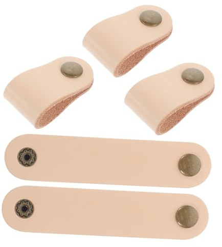 SHOWERORO 5 Stück Teiliges Kabel organizer Pflanzlich Gegerbtem Leder Wiederverwendbare Kabelbinder für USB Audio Computerkabel Praktische und Starke Kabelhalter für Büro und Zuhause
