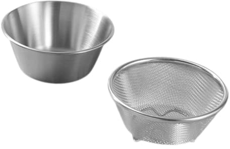 Reissieb mit Schüssel aus Edelstahl, Silber, Satz für Abtropfen | Passender Schüssel, Glatte Kanten und Robustes Material, für Reinigung, Wasseraufnahme und Küche