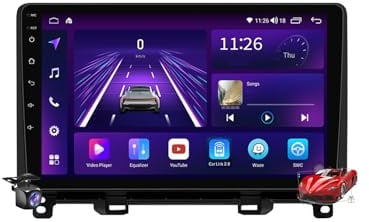 Android 15.0 Autoradio Stereo Navi mit 4G 5G WiFi Carplay Android Auto für Fit Jazz 2020-2022 Sat GPS Navigation 9 Zoll MP5 Multimedia Video Player FM BT Receiver,M6 Plus 2