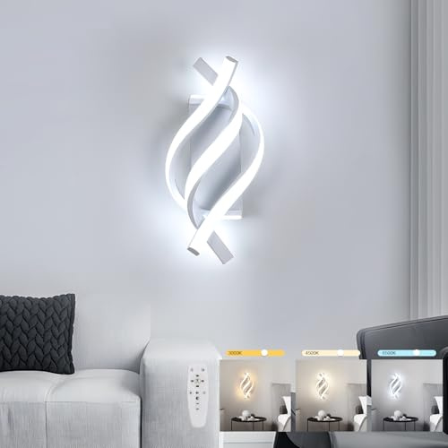 Dorlink Applique Murale Led Modernes avec Télécommande, 3 Températures de couleur et Luminosité Réglable, 22 W 1320 LM, Applique Murale Chambre D'intérieur Pour Salon, Chambre à Coucher,Chevet