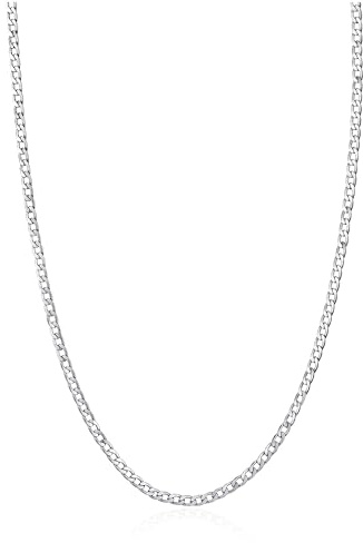 RANKEEF 3/5mm Durable 316L Stainless Steel Chains Silver Mens Chain | Non Tarnish Cool Necklace Chains Hypoallergenic Silver Cuban Chain Necklace for Men Men's Jewellery 18/20/22/24/26 Inch