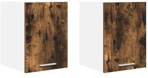 vidaXL Hängeschrank mit Tür 2 pcs Altes Holz und Weiß 30 x 31 x 40 cm, Großzügiger Stauraum, Moderne Küchenschränke, robust, rechteckiges Design, clevere Innenorganisation