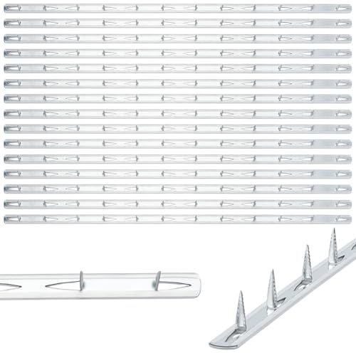ORIGACH 30 tiras de metal para tapicería de 15.7 pulgadas, tiras de tachuelas galvanizadas plateadas con tira de goma transparente diseñadas para muebles, sillas y sofás