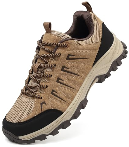 HaloTeam Chaussures Basses de Randonnée Homme Antidérapant Respirant Sneakers Marche Promenades Voyages Bottes de Trekking,Marron,EU 39