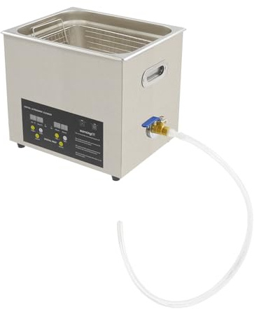 Ultrasonic Cleaner Machine 10L, 40kHz Sonic Jewellery Cleaner with Digital Timer & Heater, 304 Stainless Steel Tank, UK Plug for Glasses, Tools and Parts