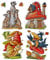 alles-meine.de GmbH 4 Stück: XL Fensterbilder Herbst - Schnecke/Rabe/Pilz/Erdmännchen - Sticker Fenstersticker Aufkleber selbstklebend & statisch haftend wiederverwendbar