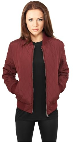 Urban Classics Damen Diamond Quilt Nylon Jacket Jacke, Burgundy, XL