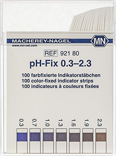 Camlab 1138931 pH-Fix indicator stick, pH 0.3-2.3, 6 mm x 85 mm (Pack of 100)