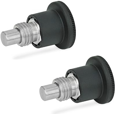 Ganter Normelemente | Miniraster - GN 822.7-5-M10X1-B | Bolzendurchmesser: 5mm | Führung/Raststift Edelstahl | 2 Stück