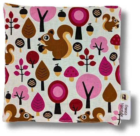 Almohada de semillas de uva 20x20cm Bosque rosa Terapia de calor y frío Almohadas de grano 100% algodón