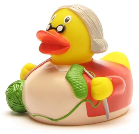 Duckshop I Badeente Oma I Quietscheente - L: 8 cm - inkl. Quietscheentchen-Schlüsselanhänger im Set I Geschenk für Großmutter I Präsent Großeltern