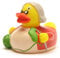 Duckshop I Badeente Oma I Quietscheente - L: 8 cm - inkl. Quietscheentchen-Schlüsselanhänger im Set I Geschenk für Großmutter I Präsent Großeltern