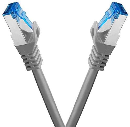 BIGtec - 2 Stück - 7,5m CAT.7 Gigabit Patchkabel Netzwerkkabel grau Kupferkabel Patch Ethernt LAN DSL Kabel CAT7 (RJ45, Cat 7, S/FTP PIMF) 7,50m