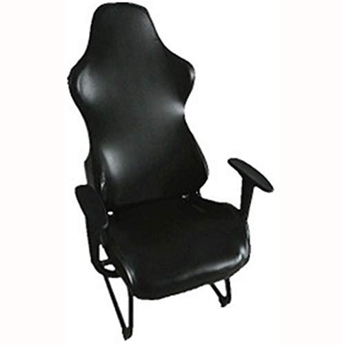 Zerci Universal Computerstuhl-Bezug Game/Rennstuhl-Schonbezug waschbar Stuhl Schutz Bezug Black -Pu- Leather