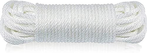 1/4 Flagpole Halyard Rope - Solid Braid Polyester Flag Halyard Line Designed for Flag Pole (80 Feet)