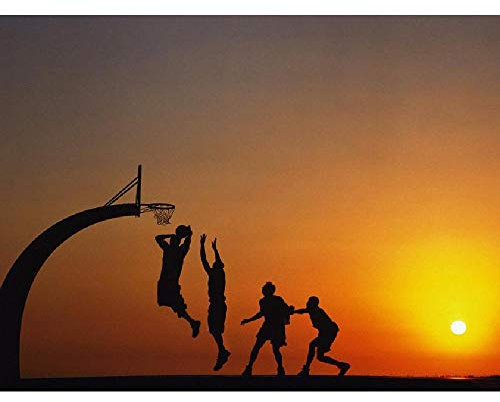 LIZELUO Puzzle 1000 Teile Leute Die Basketball An Der Dämmerung Spielen Creative Einzigartiges Geschenk Persönlichkeit Spiel Erwachsener Kind Puzzle Spielzeug