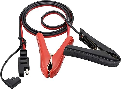 zdyCGTime 14AWG Krokodilklemme auf SAE Verbinder Verlängerungs Kabel,SEA-Buchsen Adapter-Verlängerungs Kabel.Geeignet für die meisten Autos,Motorräder,Rasenmäher,Geländefahrzeuge,Boote,usw.(1m)