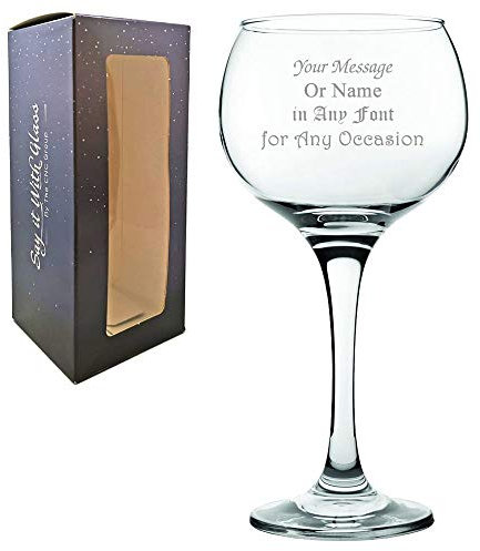 Personalised Engraved 19.75oz Envoy Gin Cocktail Glass, Gift Boxed, Personalise with Anything for Anyone