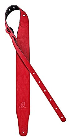 Ortega Guitars Veganer Gitarrengurt Längenverstellbar - Akustik Gitarre / Bass, E-Gitarre, E-Bass - Vegan Series - Rot (OSVG-75RD)
