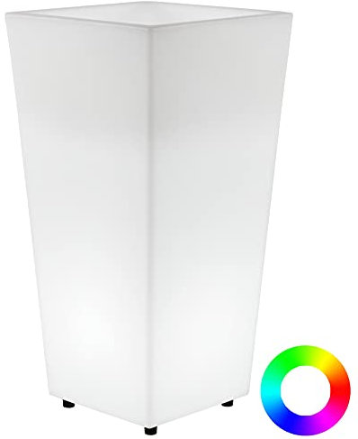 Newgarden Melisa - Maceta luminosa para interior y exterior, 50 cm, recarga solar + eléctrica