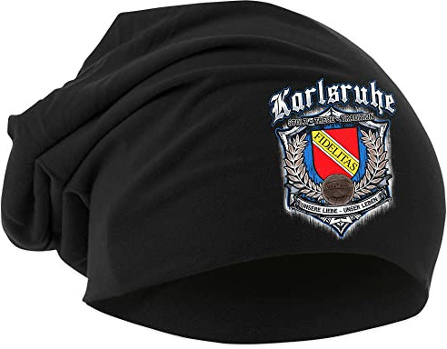 Uglyshirt87 Für Immer Karlsruhe Mütze | Strickmütze - Karlsruhe Beanie - Hut - Karlsruhe Logo - Hat - Stadt - City | Beanie Druck: Bunt