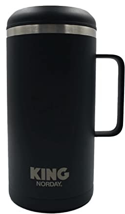 NORDAY | Edelstahlbecher - Becher | Becher 4 oz schwarz Thermobecher | hält die Temperatur zwischen 8 und 24 Stunden | Anti-Spill Deckel - Ideal für Ausflüge | Doppelwandig - Extra Resistant
