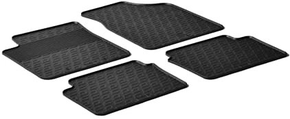 AROBA GL0195 Design Gummi Fußmatten kompatibel mit Hyundai i10 BJ. 03.2008-10.2013 erhöhter Rand 4 TLG Farbe Schwarz Gummimatten Automatten passgenau