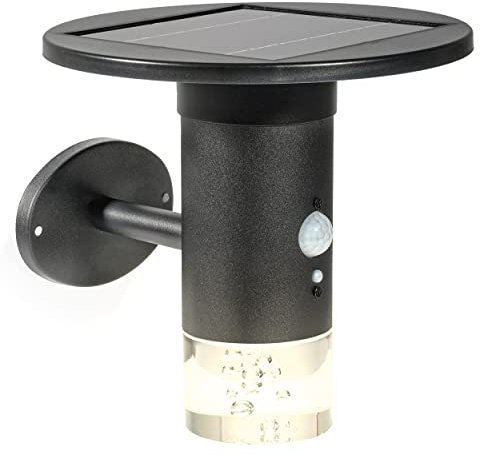 esotec Solar PIR Wandleuchte Biella H=22cm, 3 Modi, 36 LEDs 3000K, eingeschlossene Luftblasen, Akku, Außenleuchte, Metall, wetterfest 102749