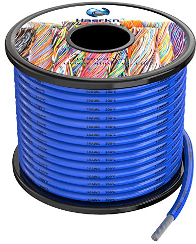 5.3mm² 10AWG Silicone Fili elettrici Blu colori 8 metri Cavo Elettrico filo di rame stagnato a più fili Alta Temperatura Resistente